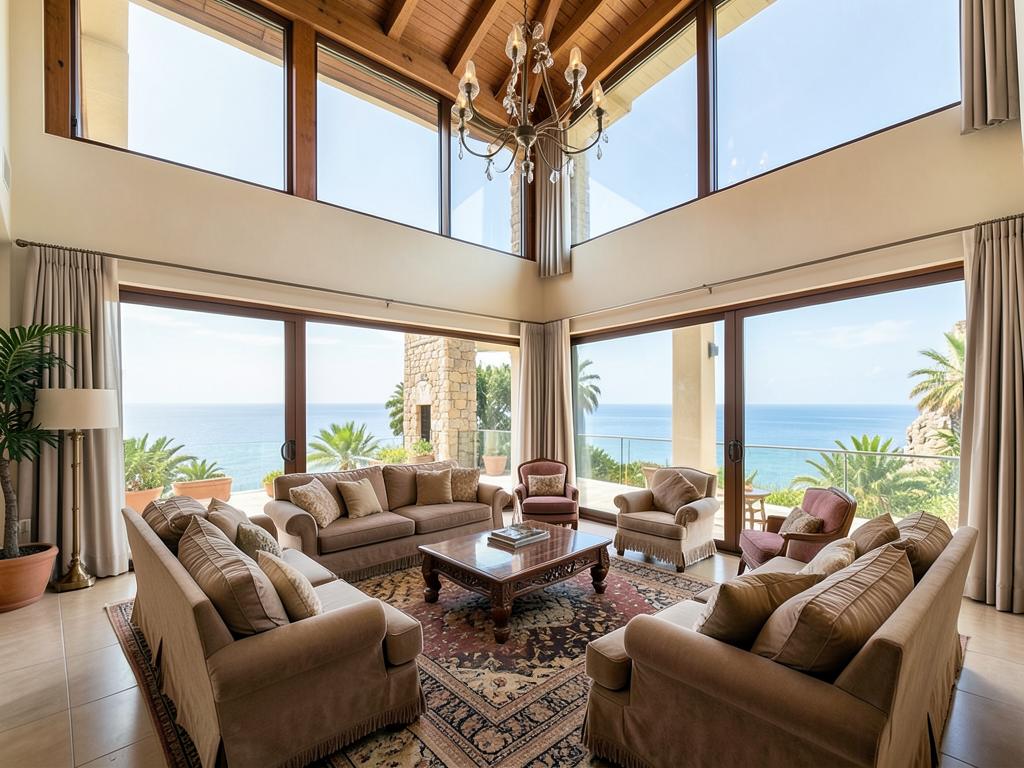 Seafront villa with pool above Sarandë bay